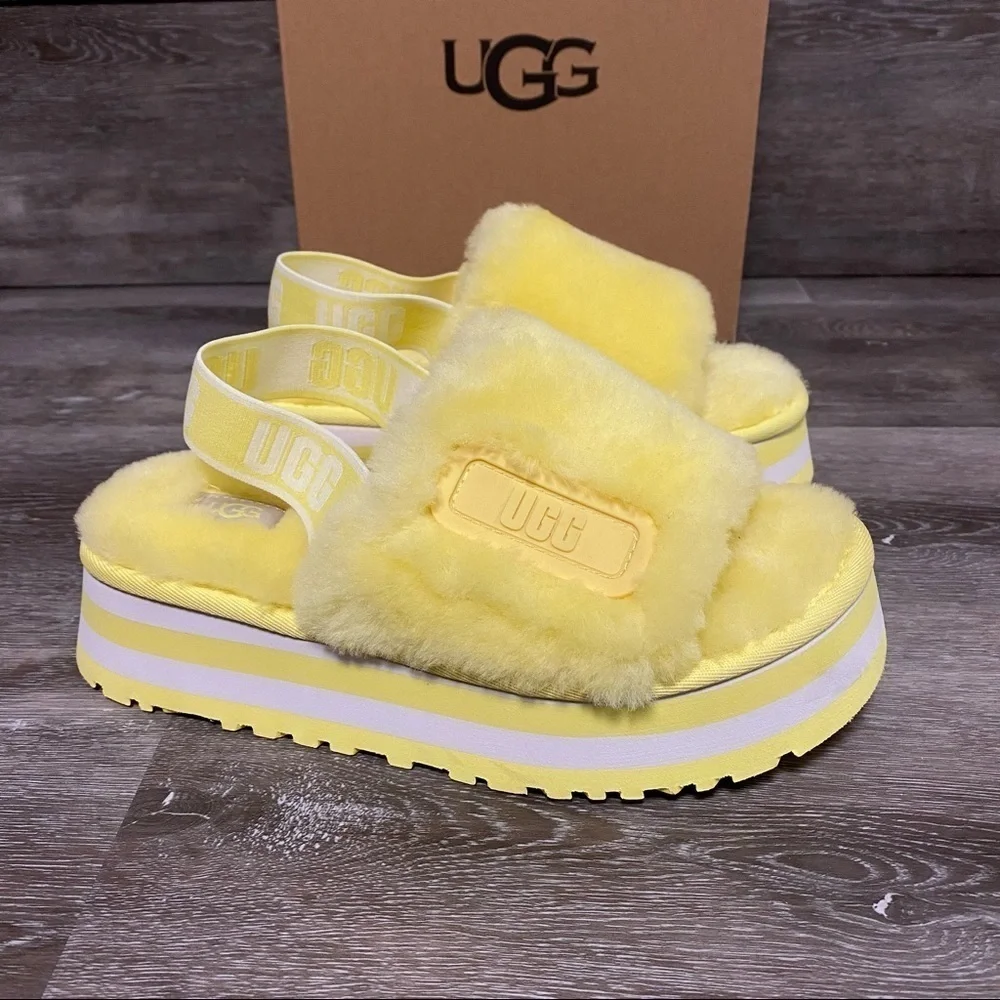 UGG | Disco Slides In Margarita Yellow New In Box Size 8